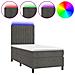 Letto a Molle con Materasso e LED Grigio Scuro 90x200cm Velluto - Foto miniatura 1