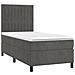 Letto a Molle con Materasso e LED Grigio Scuro 90x200cm Velluto - Foto miniatura 6