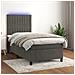 Letto a Molle con Materasso e LED Grigio Scuro 90x200cm Velluto - Foto miniatura 8