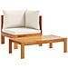 Set Divani Da Giardino 2pz Con Cuscini Legno Massello Di Acacia - Foto miniatura 2