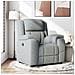 Poltrona Reclinabile In Tessuto Grigio Chiaro - Foto miniatura 1