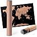 Mappa Del Mondo Paralisi. 43x28,5x1 Cm. Colore Marrone - Foto miniatura 3