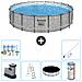 Piscina Fuori Terra - In Giro - 549x122 Cm - Grigio - Include Accessori Coordinati Cb32 - Foto miniatura 1