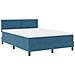 Letto a Rete con Materasso  Blu Scuro 160x200 cm Velluto - Foto miniatura 3