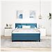 Letto a Rete con Materasso  Blu Scuro 160x200 cm Velluto - Foto miniatura 5