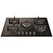 ING 72T /BK 1 piano gas vetro nero 75cm 5 fuochi bruciatore doppia corona griglie in ghisa lavabili in lavastoviglie - Foto miniatura 2
