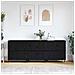 Sideboards 3 pcs Rovere nero 180 x 35 x 70 cm Legno multistrato - Foto miniatura 2