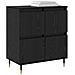 Sideboards 3 pcs Rovere nero 180 x 35 x 70 cm Legno multistrato - Foto miniatura 3