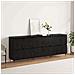 Sideboards 3 pcs Rovere nero 180 x 35 x 70 cm Legno multistrato - Foto miniatura 4