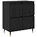 Sideboards 3 pcs Rovere nero 180 x 35 x 70 cm Legno multistrato - Foto miniatura 5