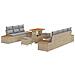 Set Divano da Giardino con cuscino 10 pcs Beige e Grigio Chiaro - Foto miniatura 1