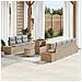 Set Divano da Giardino con cuscino 10 pcs Beige e Grigio Chiaro - Foto miniatura 2