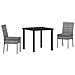 Set da Pranzo per Giardino 3 pcs Grigio Poly Rattan - Foto miniatura 1