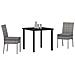 Set da Pranzo per Giardino 3 pcs Grigio Poly Rattan - Foto miniatura 3