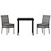 Set da Pranzo per Giardino 3 pcs Grigio Poly Rattan - Foto miniatura 7