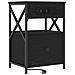 Armadio da Notte con cassetto 2 pcs Rovere nero 40 x 31 x 60 cm - Foto miniatura 5