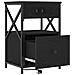 Armadio da Notte con cassetto 2 pcs Rovere nero 40 x 31 x 60 cm - Foto miniatura 6