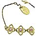 Bracciale Mismy In Oro Con Tre Fiori E Cristallo Sw Rosa - Foto miniatura 2