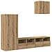 Unità per TV a Muro 4 pcs Rovere artigianale Legno multistrato - Foto miniatura 1