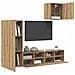 Unità per TV a Muro 4 pcs Rovere artigianale Legno multistrato - Foto miniatura 3