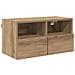 Unità per TV a Muro 4 pcs Rovere artigianale Legno multistrato - Foto miniatura 5
