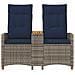Panchina reclinabile con tavolo Grigio e Blu Navy polyrattan - Foto miniatura 2