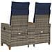 Panchina reclinabile con tavolo Grigio e Blu Navy polyrattan - Foto miniatura 4