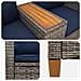 Panchina reclinabile con tavolo Grigio e Blu Navy polyrattan - Foto miniatura 5