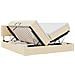 Letto con luci a strisce a LED Crema 180 x 200 cm Tessuto - Foto miniatura 1