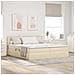 Letto con luci a strisce a LED Crema 180 x 200 cm Tessuto - Foto miniatura 2