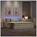 Letto con luci a strisce a LED Crema 180 x 200 cm Tessuto - Foto miniatura 6