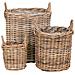 Set Di 3 Cesti Sema In Rattan Kubu Naturale Con Manici - Misure Assortite - Foto miniatura 1