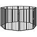 Cancello per cani 8 pcs Nero 60 x 80 cm Acciaio zincato - Foto miniatura 1