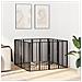 Cancello per cani 8 pcs Nero 60 x 80 cm Acciaio zincato - Foto miniatura 3