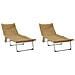 Lettino prendisole pieghevole con cuscino 2 pcs Beige - Foto miniatura 1