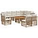 Set Divano da Giardino 11 pz Naturale e Bianco Crema polyrattan - Foto miniatura 1