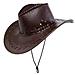 Cappello Cowboy Marrone Con Cuciture - Foto miniatura 1