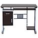 Scrivania Porta Pc Computer Da Ufficio Con Cassetto Legno 100x52x75cm, Nero E Grigio - Foto miniatura 7