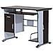 Scrivania Porta Pc Computer Da Ufficio Con Cassetto Legno 100x52x75cm, Nero E Grigio - Foto miniatura 1