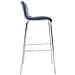 Sgabello Bar Hoover in Tessuto I Sgabello Alto Design 4 Gambe in Metallo I Sedia Sgabello Impilabile con Schienale I Sgabello Bancone H 76 CM Blu Base Cromata - Foto miniatura 3