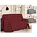 Telo Arredo Multiuso Linea Pensieri Delicati In 100% Cotone Disegno Tartan Matrimoniale Beige - Foto miniatura 4
