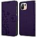 Custodia Compatibile Con Xiaomi Mi 11 Lite (4g / 5g) / 11 Lite Ne In Lilla Scuro Fiore - Coperchio Protettivo In Design Floreale Con Chiusura Magnetica, Funzione Stand E Slot Per Carte - Foto miniatura 7