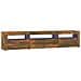 Mobile Porta Tv Con Luci Led Rovere Fumo 195x35x40 Cm - Foto miniatura 2