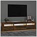 Mobile Porta Tv Con Luci Led Rovere Fumo 195x35x40 Cm - Foto miniatura 3