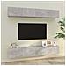 Mobili Porta Tv A Parete 4 Pz Grigio Cemento 100x30x30 Cm - Foto miniatura 1