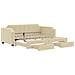 Divano Letto Estraibile Con Cassetti Crema 80x200 Cm In Tessuto - Foto miniatura 2