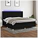 Letto a Molle Materasso e LED Nero 200x200cm in Tessuto - Foto miniatura 3
