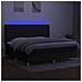 Letto a Molle Materasso e LED Nero 200x200cm in Tessuto - Foto miniatura 4