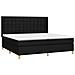 Letto a Molle Materasso e LED Nero 200x200cm in Tessuto - Foto miniatura 6