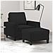 Poltrona Con Poggiapiedi Nero 60 Cm In Tessuto - Foto miniatura 1